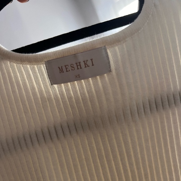 MESHKI White Ribbed Long Summer Maxi Dress - Picture 6 of 6